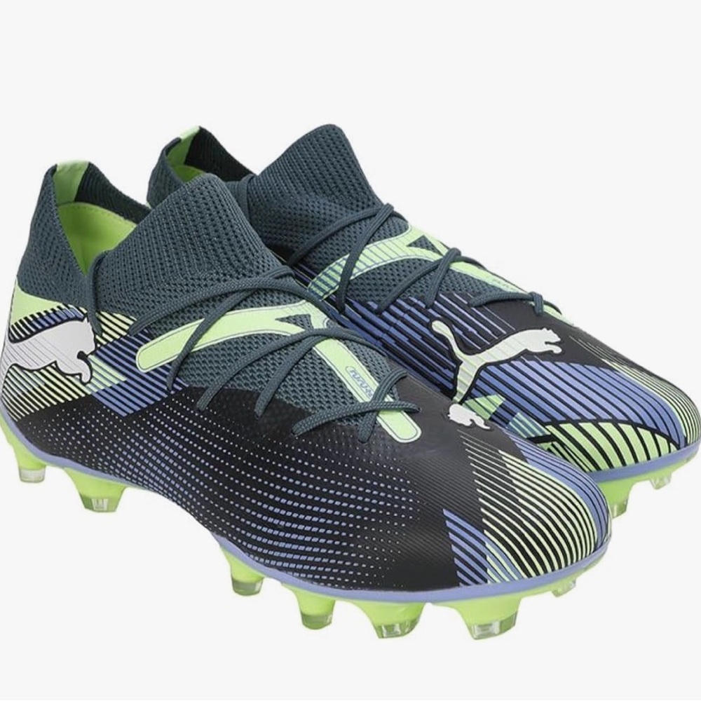 Puma Black and Lime Green Soccer Cleats